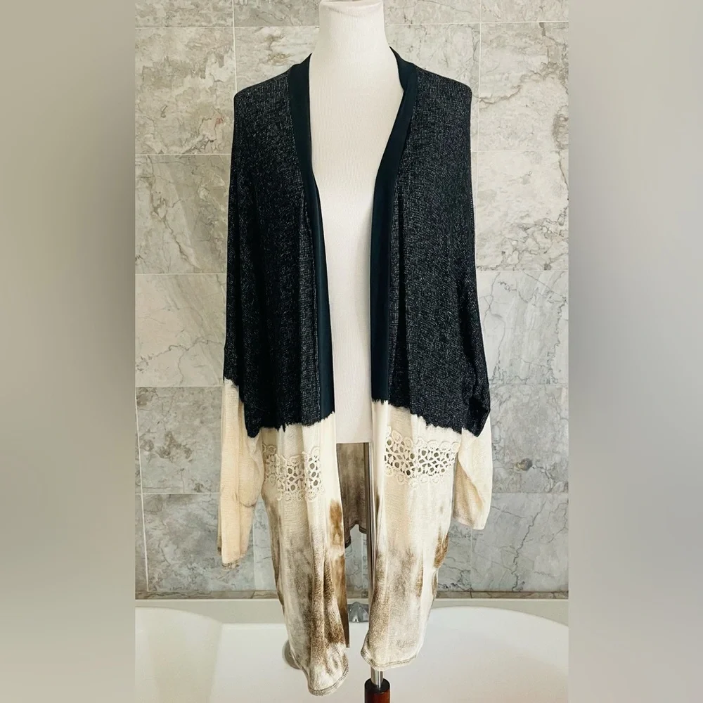 T Party Open Front Crochet Cardigan - Picture 2 of 7